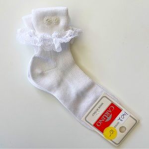 Carlino White Ruffle Dress Sock